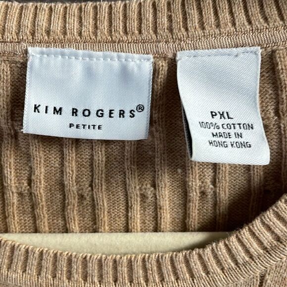 Kim Rogers Petite Ladies Tan Pullover Sweater, Size PXL - Picture 3 of 4